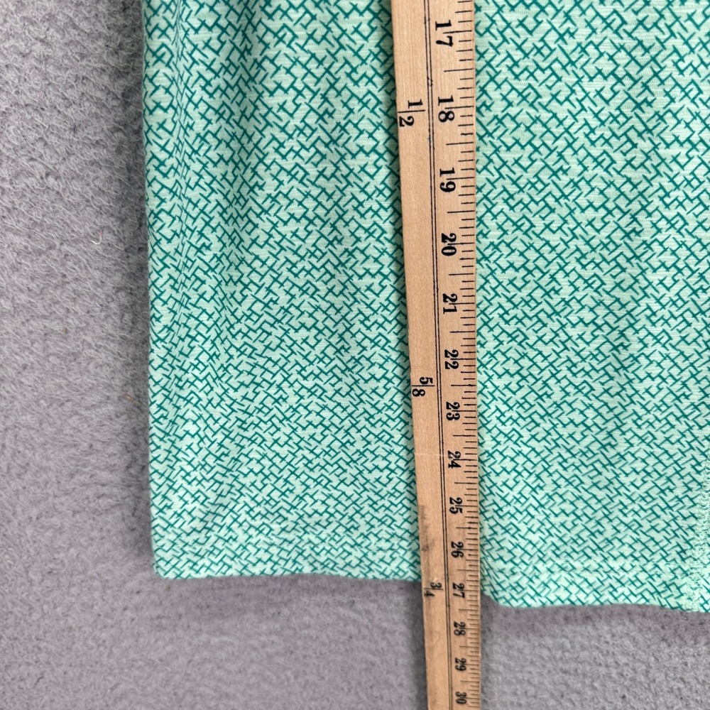 LL Bean Tank Top Womens L Green Geometric Print Sleeveless Split V-Neck Outdoor - Picture 5 of 8